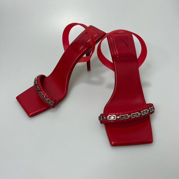 Givenchy G Woven Sandals in braided leather with chain red women’s EU 39/US 9 - Picture 1 of 4